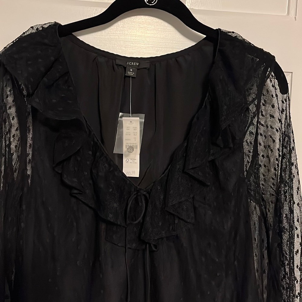 J Crew Black Dress Top . Size S NWT